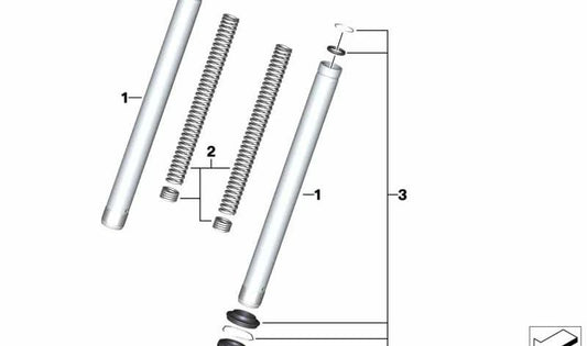 Juego de muelles delantero OEM 31428406796 para motos BMW C 400 GT, C 400 X. Original BMW Motorrad.