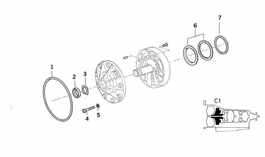 Cojinete de eje (AX-Lager) OEM 24311219382 para BMW E36, E34, E39, E32, E38. Original BMW.