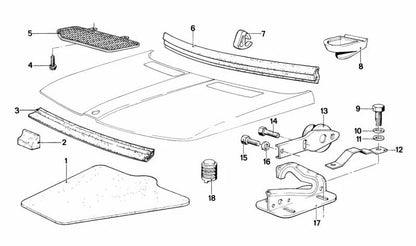Grade de retenção do lado esquerdo para BMW Série 3 E21 (OEM 51231840421). BMW original