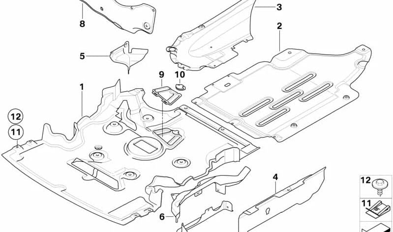 Cubierta inferior del motor (protector motor) OEM 51757205471 para BMW Serie 3 E90. Pieza original BMW.