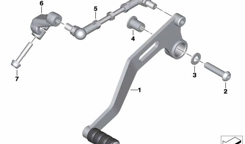 Juego de varilla de cambio de marchas OEM 23418396973 para motos BMW G 310 GS (K02). Original BMW Motorrad.
