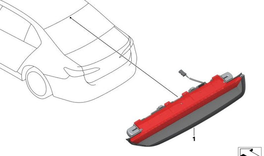 Third Brake Light OEM 63259464193 for BMW (Compatible models: F30, F31, F34). Original BMW.