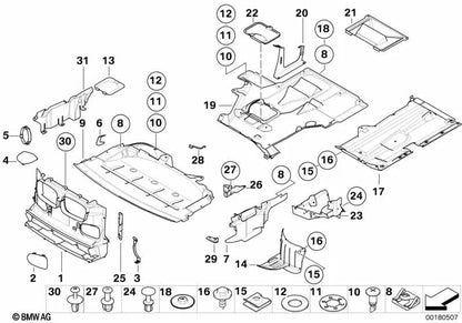 Remate de compartimiento superior izquierdo del motor OEM 51718235607 para BMW E39 520d, 525d. Original BMW.