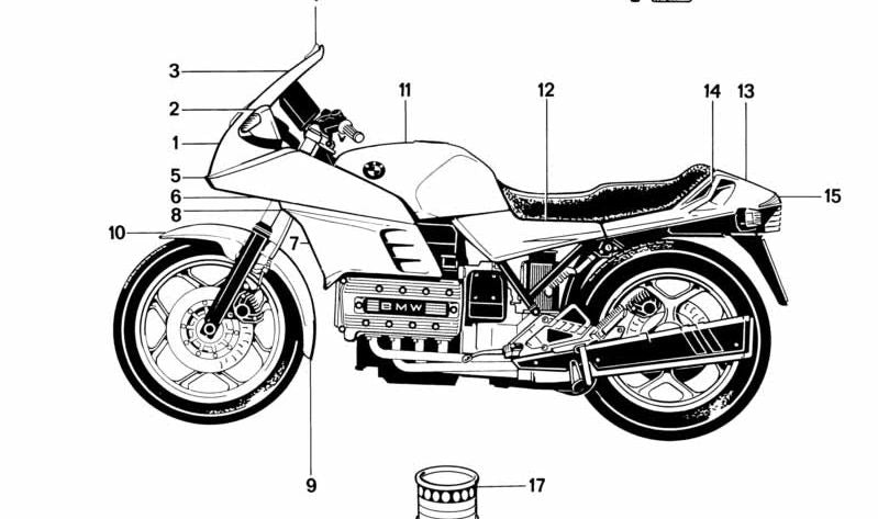 Plaquita OEM 51142308137 para motos BMW K100 RS/RT/LT, K75 C/S/RT. Original BMW Motorrad.