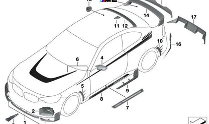 OEM 51195A51348 Spoiler traseiro de carbono para BMW 2 G42 e G87. Peça original BMW M Performance.
