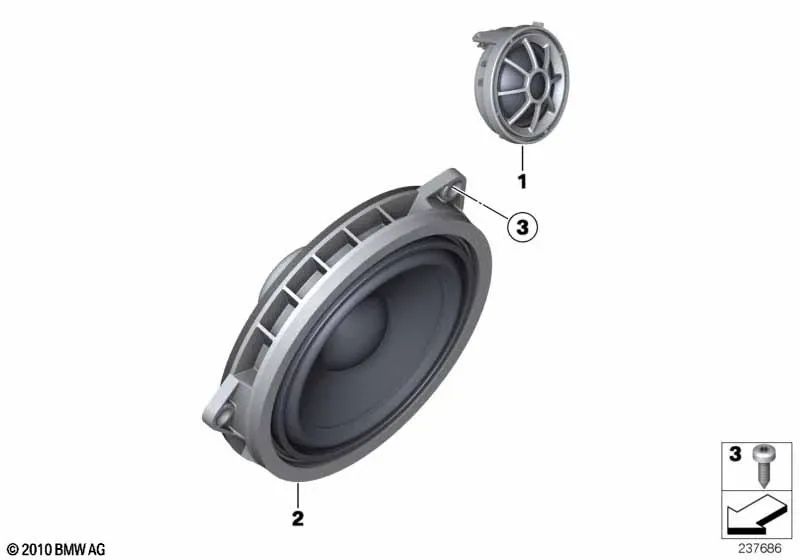Système de haut-parleurs aigu HIFI pour BMW F06, F12, F13 (OEM 65139248716). BMW d'origine