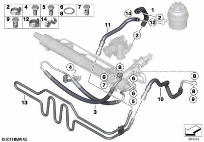 Parafuso oco baseado em BMW E81, E82, E87, E87N, E88, E46, E90, E90N, E91, E91N, E92, E92N, E93, E93N, E84 (OEM 3241678166). BMW original