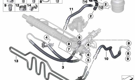 Manica di espansione OEM 32416775460 per BMW E81, E82, E87, E88, E90, E91, E92, E93, E84. BMW originale.