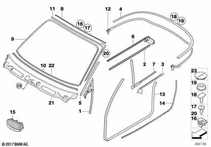 Linke Türversiegelungsband für BMW 1 E88 -Serie (OEM 51767164993). Original BMW.
