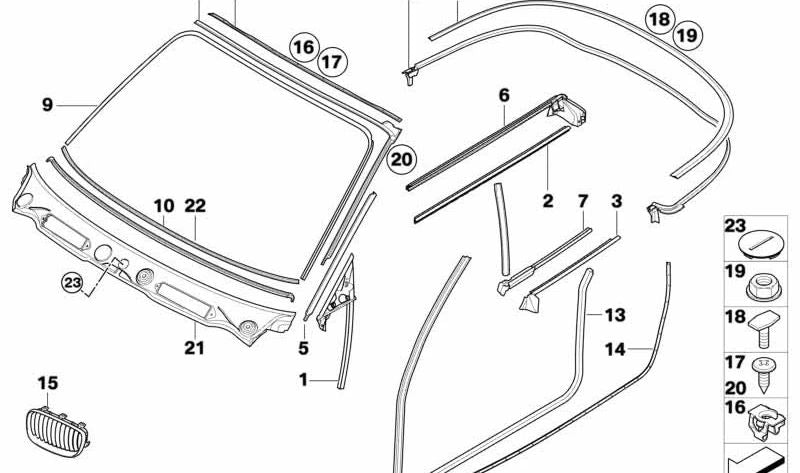 Tapa para BMW Serie 1 E81, E82, E87, E88, Serie 3 E90, E91, E92, E93, Serie 5 F07, F10, F11, F18, Serie 6 F06, F12, F13, Serie 7 F01, F02, F04, X1 E84 (OEM 51717169481). Original BMW