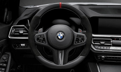 Volante deportivo M Performance con levas OEM 32302462906 para BMW F40, F44, G20, G20N, G21, G21N, G28, G28N, G22, G23, G26, G26E, G29. Original BMW.