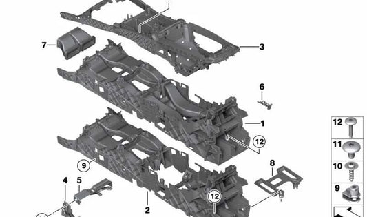 Placa adaptadora del conducto de aire OEM 51169157020 para BMW F07, F01, F02, F04. Original BMW.