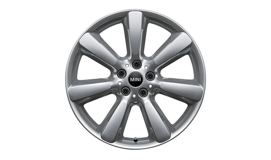 Llanta de aleación 8Jx19 ET47 Edged Spoke 535 Bright Silver OEM 36116856037 para MINI Countryman F60 Cooper, Cooper ALL4... y más. Original MINI
