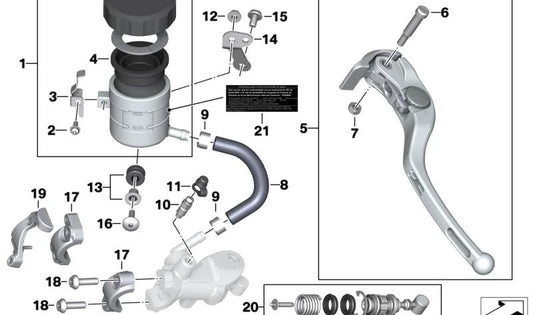 Piston Hand brake set 32727721293 for bmw S1000Rr, HP4, S1000R ... and more. Original BMW Motorrad.