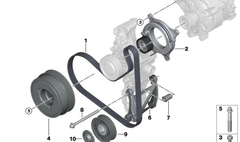 STRAP RODA pour BMW F40, F52, F44, F45N, F46, F46N, F48, F48N, F49N, F56, F56n, F57, F57N, F60, F60N (OEM 11288638716). BMW d'origine.