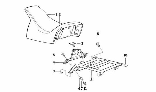 Soporte de fijación OEM 52532307192 para BMW E60, E61, E63, E64, E65, E66, E67, E70, E71, E81, E82, E83, E84, E85, E86, E87, E88, E89, E90, E91, E92, E93. Original BMW.