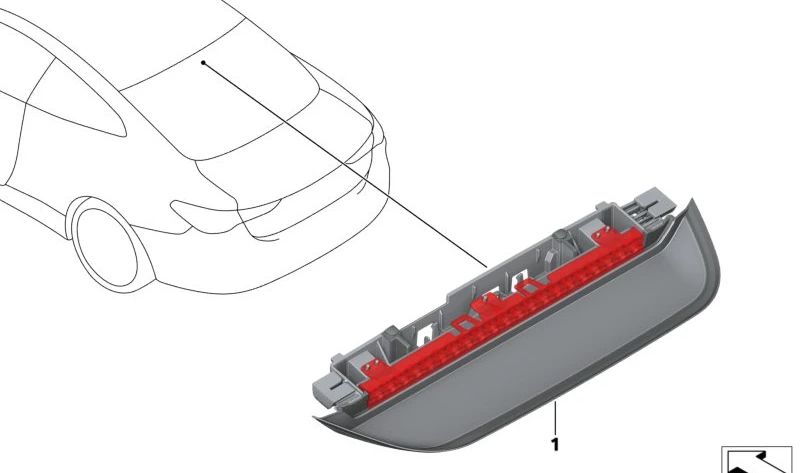 Third OEM brake light 63257477630 for BMW G26. Original BMW.