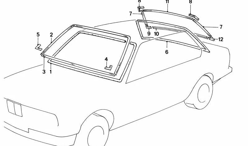 Cubierta lateral izquierda OEM 51311961251 para BMW E28. Original BMW.
