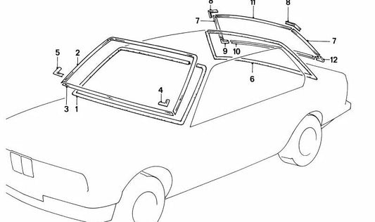 Cubierta lateral izquierda OEM 51311961251 para BMW E28. Original BMW.