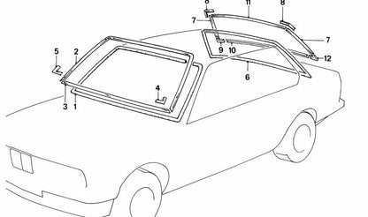 Junta de parabrisas OEM 51311979077 para BMW E28. Original BMW.