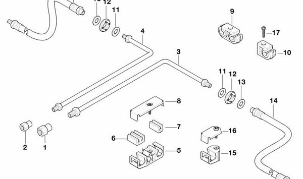 Soporte de cable OEM 34301162735 para BMW E38. Original BMW.