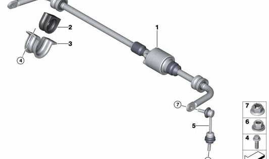 Aktive Stabilisatorstange 37126856419 für BMW E70, E71, F15, F16, F85, F86. Original BMW