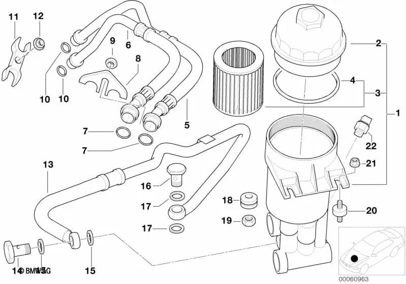 Gummilager pour la série BMW 5 E39 (OEM 11421407441). BMW d'origine
