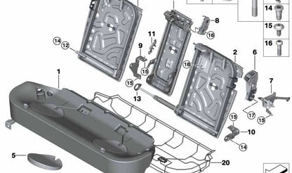 Casquillo de plástico OEM 52209143603 para BMW F25, F26, E70, F15, F85, E71, E72, F16, F86. Original BMW.