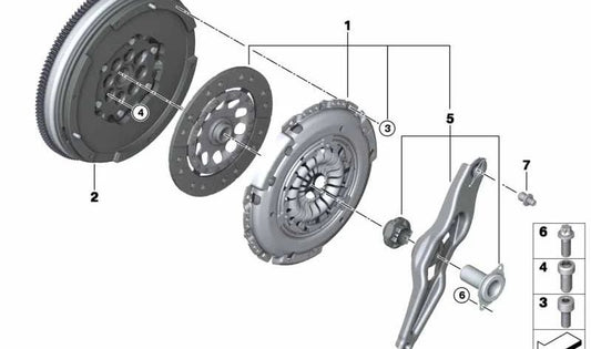 Parti di frizione impostate per la BMW 1 F40 Series, serie 2 F44, F45, F46, Mini F54, F60 (OEM 21208676277). BMW originale