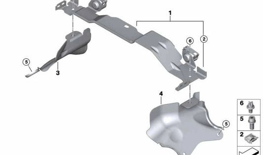 Soporte silenciador de admisión OEM 13717601902 para BMW F07, F10, F11, F06, F12, F13, F01, F02. Original BMW.