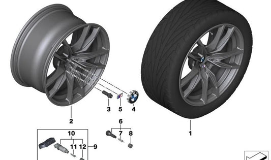 Orbitgrey light alloy wheel OEM 36108093830 for BMW G80, G82. Original BMW.