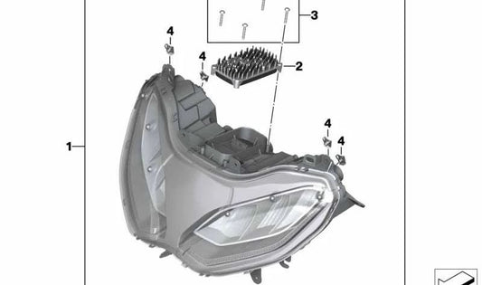 Faro delantero LED OEM 63128393173 para motos BMW R1250RS (K54) 2018-2024. Original BMW Motorrad.