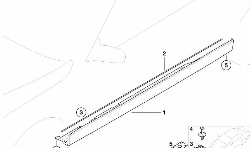 Couvercle latéral côté gauche OEM 51718240425 pour BMW E38 (série 7). Pièce BMW originale. Couleur noire idéale pour le remplacement dans la jupe de voiture latérale.