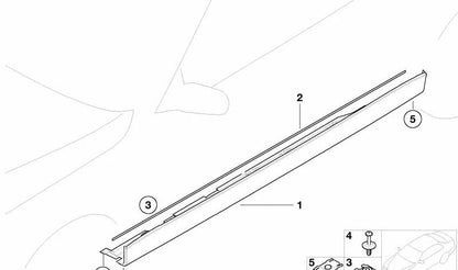 Couvercle latéral côté gauche OEM 51718240425 pour BMW E38 (série 7). Pièce BMW originale. Couleur noire idéale pour le remplacement dans la jupe de voiture latérale.