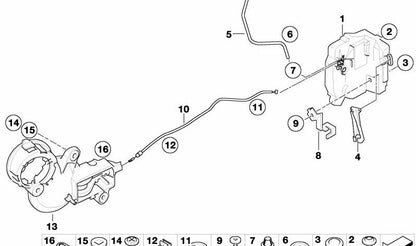 Maneta abrepuerta interior izquierda cromada OEM 51417115341 para MINI R50, R53, Cabrio R52. Original MINI.