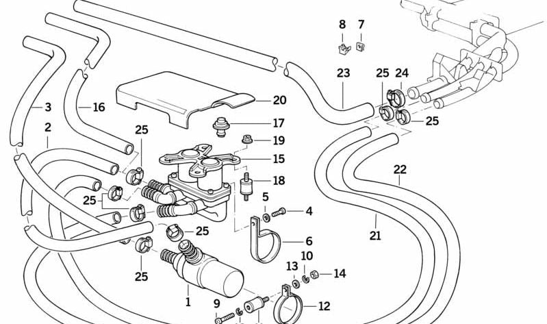 Tubo de Alimentación para BMW Serie 5 E34 (OEM 64211389652). Original BMW