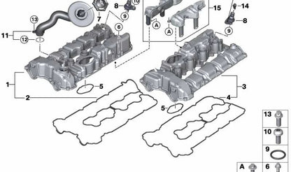 Cubierta de Culata para BMW F07, F10, F11, F12, F13, F01, F02, E70N, E71, E72 (OEM 11127588545). Original BMW