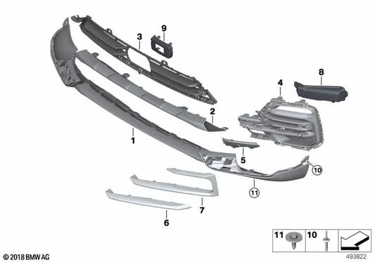 Grade lateral fechada direita para BMW G05 (OEM 51117449680). BMW original