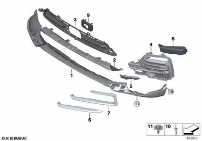 Right chrome molding for BMW X5 G05 (OEM 51117449692). Genuine BMW
