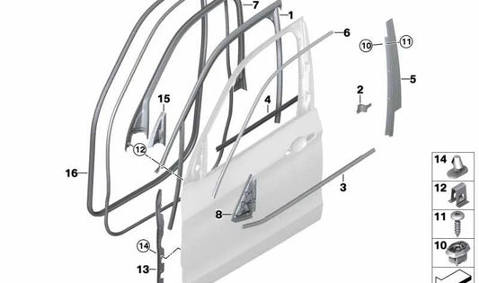 Proteção da borda da porta da frente para BMW X5 F15, F85 (OEM 51727289610). BMW original