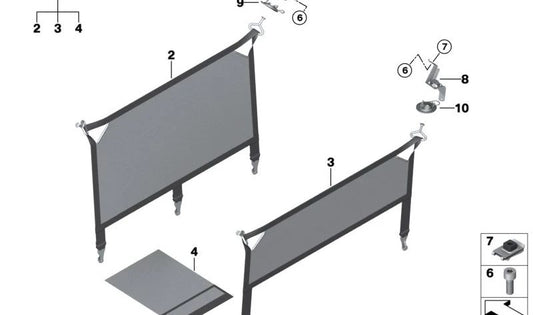 Red de separación trasera derecha OEM 51477396874 para MINI Countryman F60, F60 LCI. Original MINI.