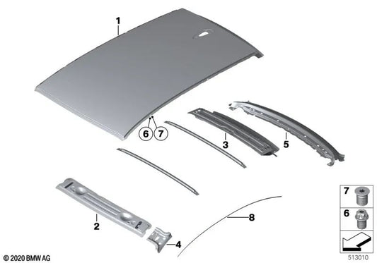 Rahmen des linken Rückenfensters für BMW F22, F87 (OEM 41217342103). Original BMW