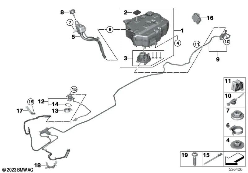 Clamping flanges for BMW F90, G60, G70, F91, F92, F93 (OEM 12428654229). Original BMW.