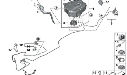 Flange de fixação com suporte OEM 61139200225 para BMW (Modelos compatíveis: E81, E82, E87, E88, F20, F21, F52, F22, F23, G42, U06, E46, E90, E91, E92, E93, F30, F31, F34, F35, G20, G21, G28, G80, F32, F33, G22, G23, G26, G82, G83, E60, E61, F07, F1