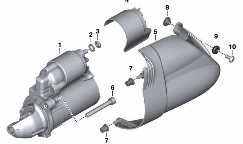 Tuerca hexagonal M8 OEM 12417687461 para motos BMW R 1200 GS, R nineT, HP2 Enduro, R 1200 R... y más. Original BMW Motorrad.