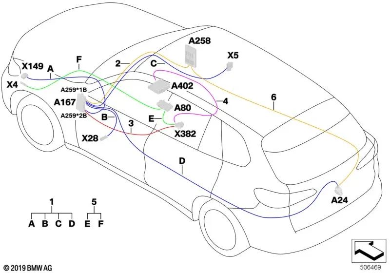 Reversing camera repair module for BMW F95, F95N, G05, G05N, F96, F96N, G06, G06N (OEM 61119497089). Original BMW.