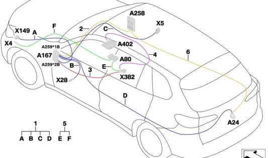 Cable Ethernet OEM 61118715389 para BMW X5 {F95, F95N, G05, G05N, G18, G18N}, X6 {F96, F96N, G06, G06N}, y X7 {G07, G07N}. Original BMW.
