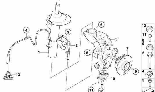 Mola do amortecedor dianteiro esquerdo OEM 31316780471 para MINI Cabrio R52 (11/2002-07/2008). MINI originais.