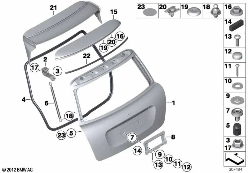Clip für BMW E46 Series 3, Mini R56, R56N (OEM 07147141218). Original BMW