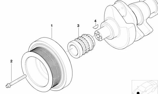 Kurbelwellenscheibe OEM 11237789612 für BMW E38, E65. Original BMW.